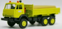 0215 модель грузового автомобиля низкий борт, светлый груз, оранжевая мигалка