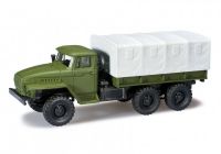 Herpa 744461 URAL бортовой с тентом